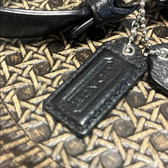 Coach Black Silver and Gray Circle Pattern Shoulder Bag - Picture 9 of 16